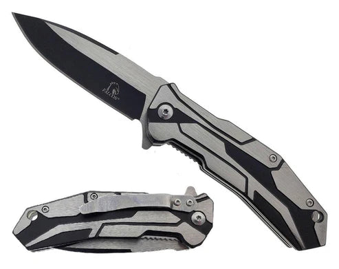 7.5" Falcon Black & Steel finished Spring Assisted Knife - KS3821BK