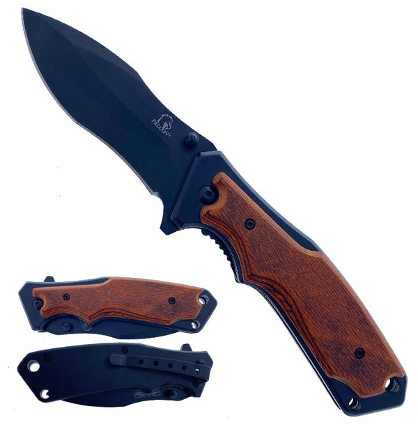 Falcon 8" Spring Assisted Knife Wood Handle - KS3963BWD