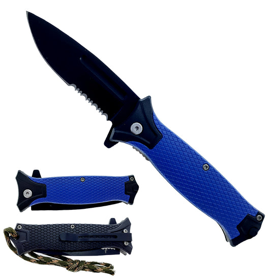 8.25" Spring Assisted Pocket Knife Blue Handle - KS5568BL