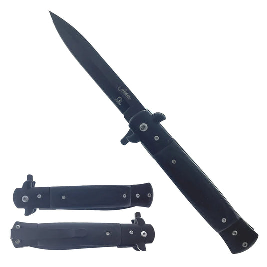 Falcon 9" Spring Assisted Stiletto Knife w/ Black Acrylic handle - KS6008BBK