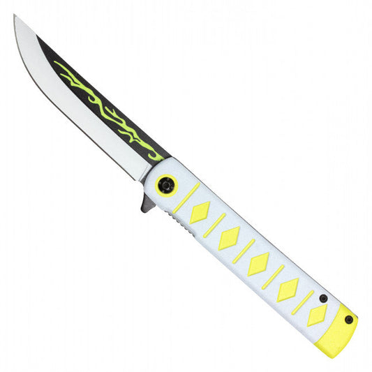 8"  Spring Assisted Fantasy Pocket Knife - PF52B
