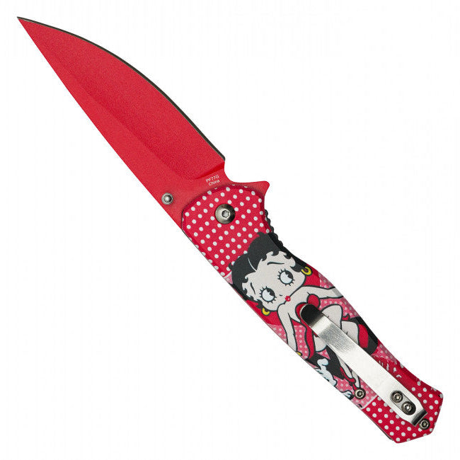 8"  Spring Assisted Fantasy Red Pocket Knife - PF77G