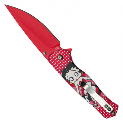 8"  Spring Assisted Fantasy Red Pocket Knife - PF77G
