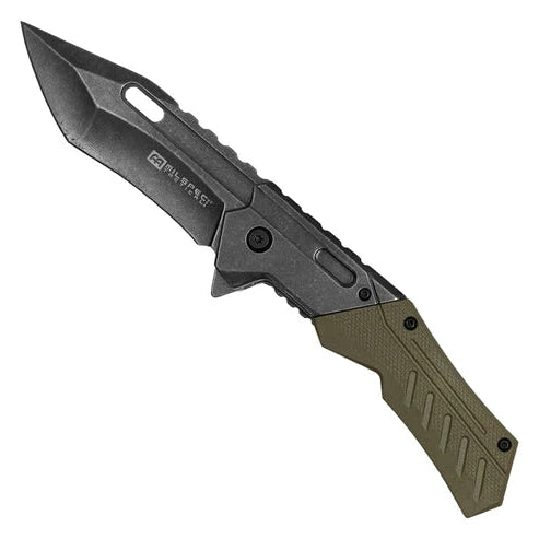 8.25" Milspec Tactical Green Pocket Knife - PML209GN