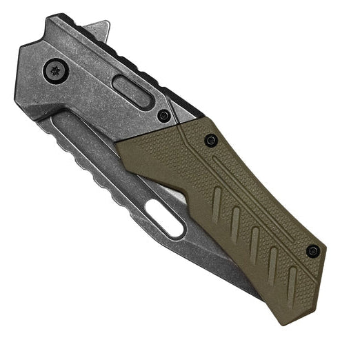 8.25" Milspec Tactical Green Pocket Knife - PML209GN
