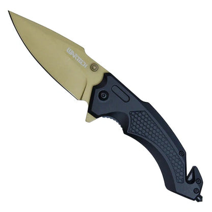 Wartech 8.25" Pocket Knife with ALUMINUM BLACK HANDLE - PWT370GD