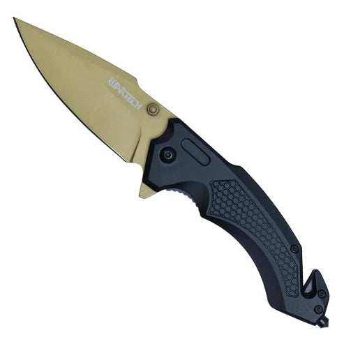 Wartech 8.25" Pocket Knife with ALUMINUM BLACK HANDLE - PWT370GD
