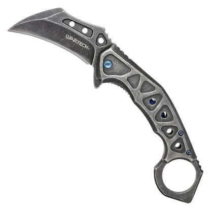 7.5" WRTTECH Stonewashed Steel Pocket Karambit - PWT452ST