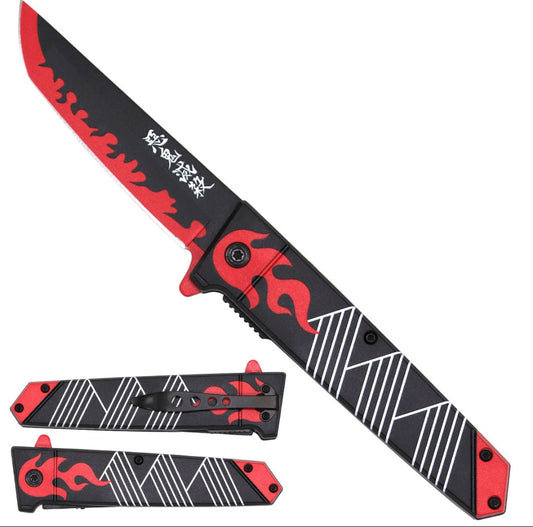 8"  Spring Assisted Fantasy Pocket Knife - CSK404-3