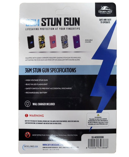 4-1/2″ 36 million volt Black Stun Gun with Led Light - SG-M36000BK
