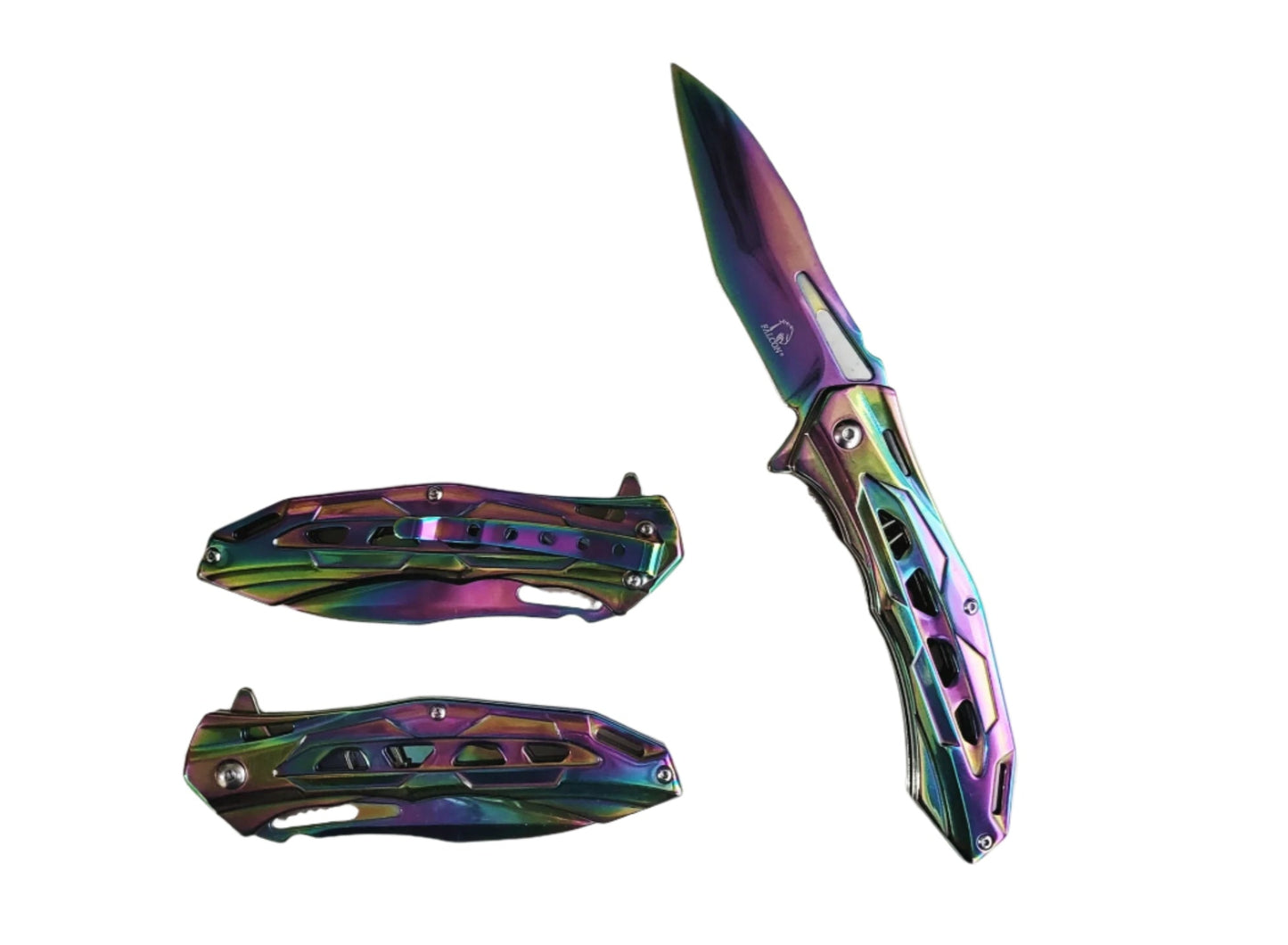 8" Overall Semi-Automatic Rainbow Spring Assisted Knife - KS3626RB