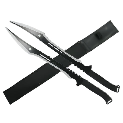 27" Twin Tactical Master Machete Set (Black) - SF1078BK