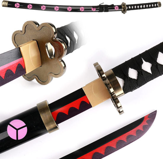 Metal 40" Fantasy Samurai Sword - Black, Red, and Gold- T633245-2