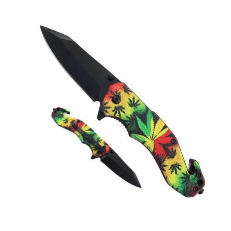 8″ UV Printed ABS Spring Assisted Folding Knife -T27019-10