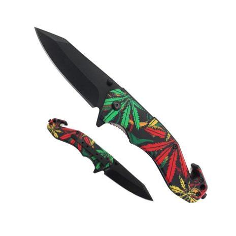 8″ UV Printed ABS Spring Assisted Folding Knife -T27019-9