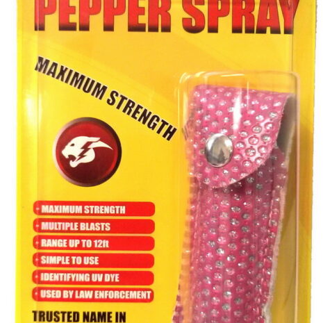 1/2 oz keychain pepper spray with Pink Bling pouch-T3131PB