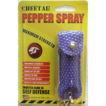 1/2 oz keychain pepper spray with Purple bling -T3131PRB