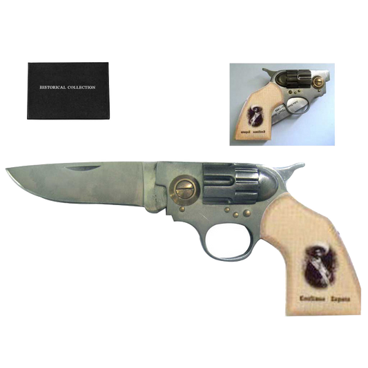 3 1/8" Emiliano Zapata Photo on Handle Gun Style Folding Knife - KB309EZ-2